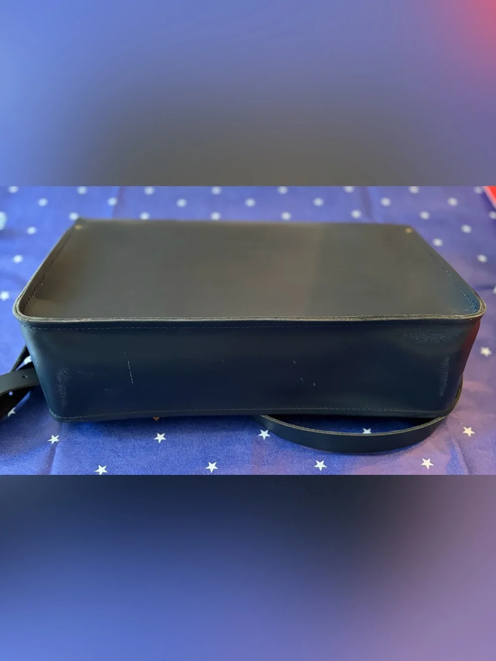 The Cambridge Satchel Company Navy “Music” Messenger Bag with Brown Straps EUC